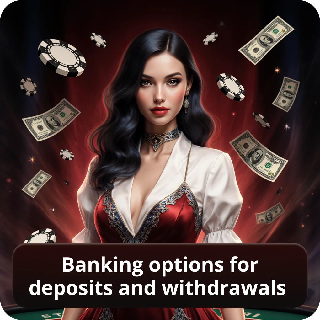Banking options for deposits and withdrawals Dracula Casino
